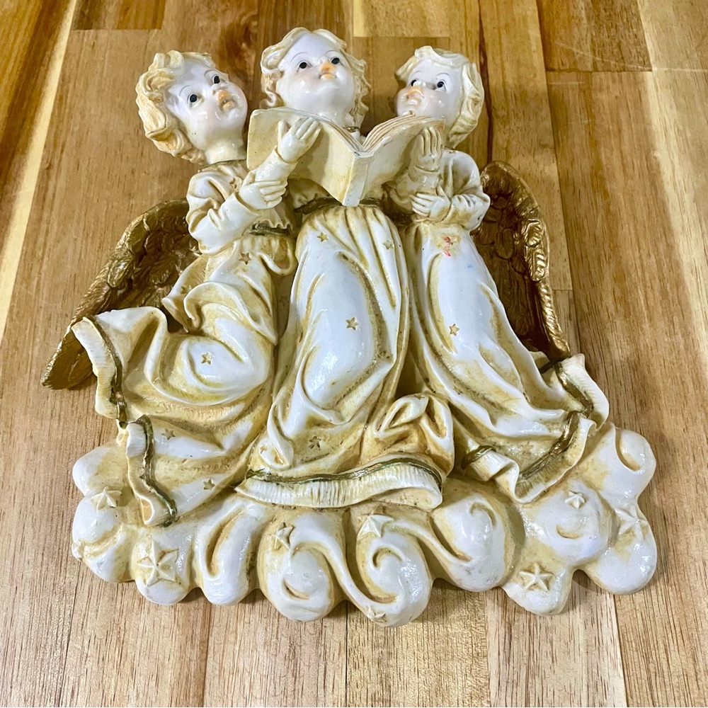 Vintage Chorus Angels Wall Hanging Religious Art Baby Nursery Singing Angels